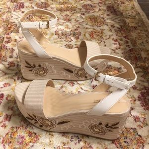 Nine West Floral Platform Wedges, 4 inch wedge